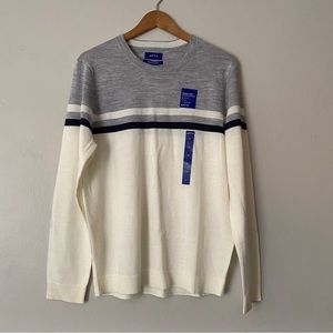 Men's Apt. 9® Merino Wool Striped Crewneck Sweater - Size Medium